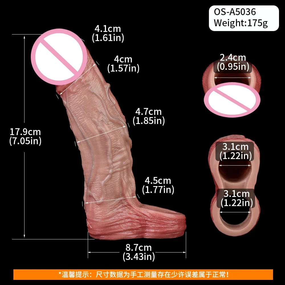 Plus Male Penis Enlarger with Simulated Skin Color Male Sex Toy Set 3D Precision Modeling Double Opening Design Penis Sleeve