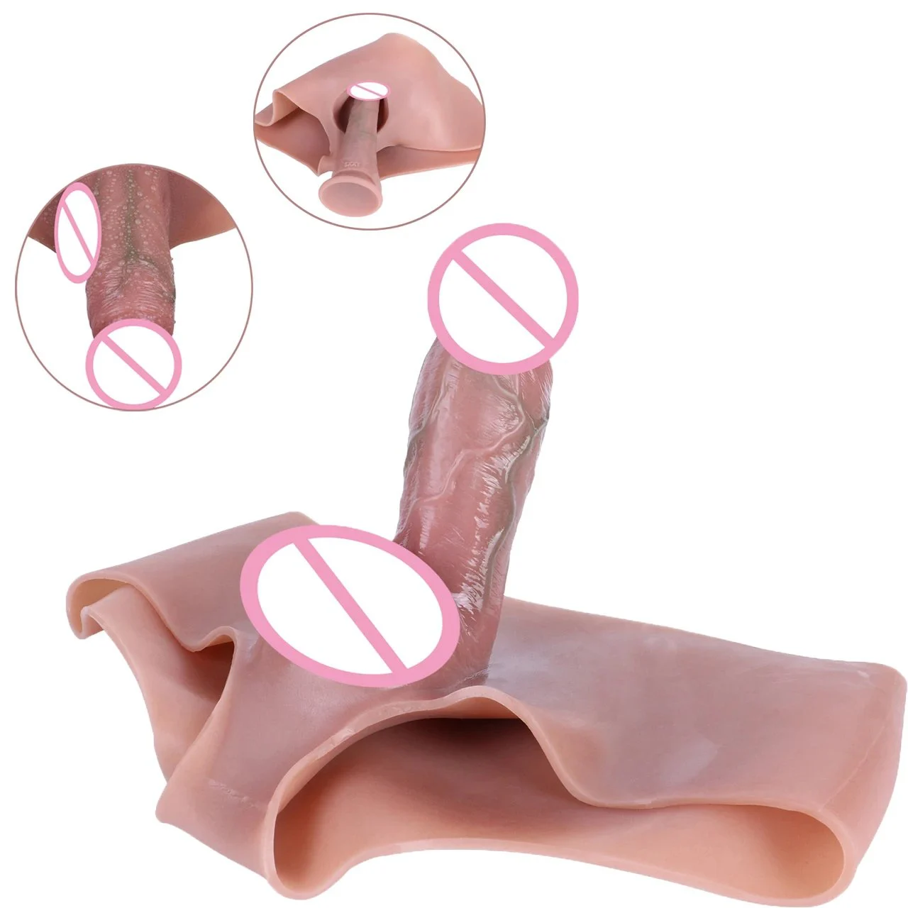 Realistic Hollow Silicone Dildo Strap on Panties for Male Silicone Penis Pants