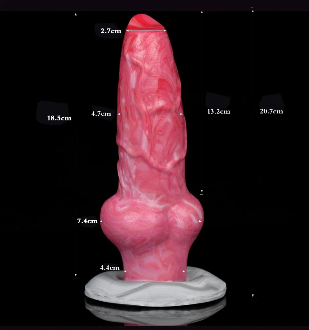 20cm Animal Wolf Knot Dildo Realistic Penis Anal Plug Soft Silicone Dildo with Belt Sex Toys for Women