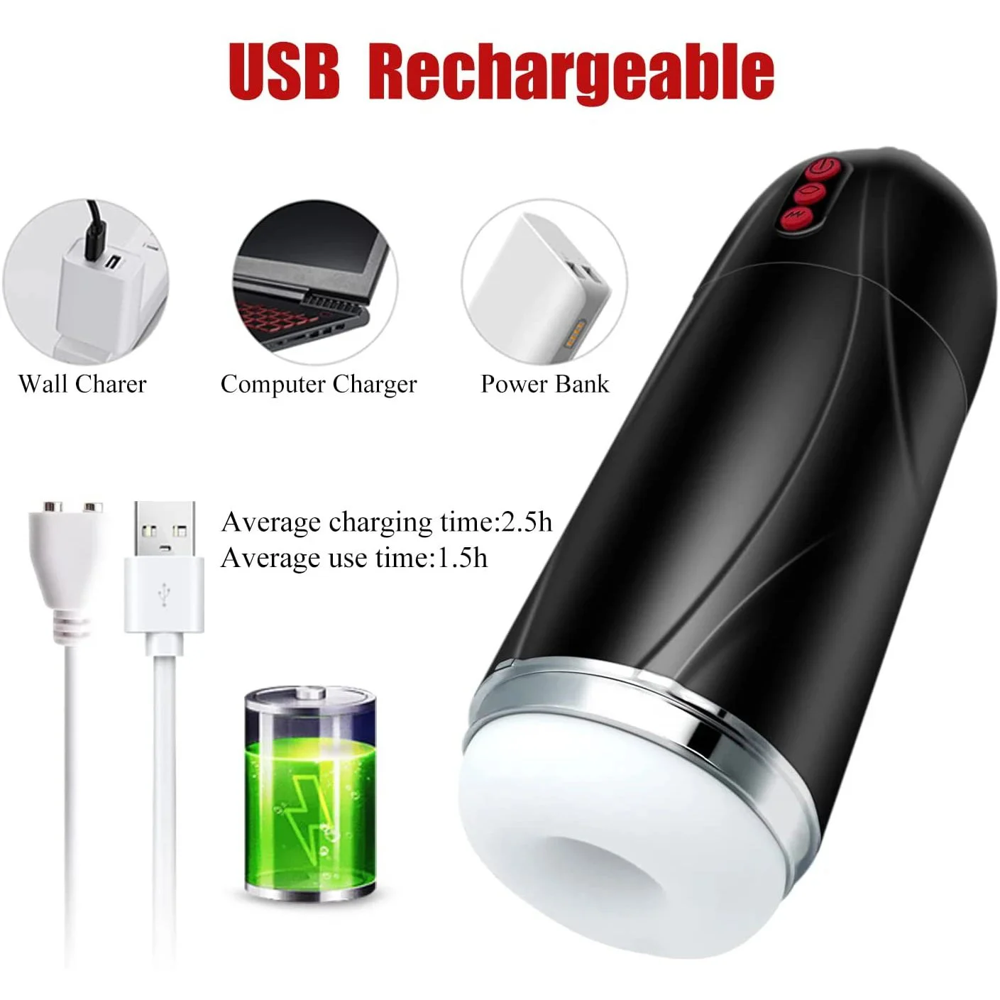 Rechargeable USB Multi-frequency Automatic Vibration Male Masturbation Cup Sucking Men Sex Toys