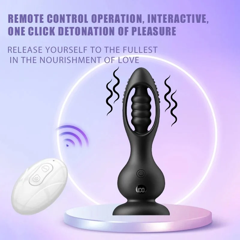 Remote Control LED Display Vibrating Anal Sex Toys G Spot Vibrator Prostate Massager for Male and Female