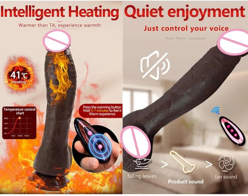 Realistic Big Dildo Vibrator Heating Function Remote Control G-Spot Stimulator Silicone Thrusting Vibrating XXL Dildo for Women