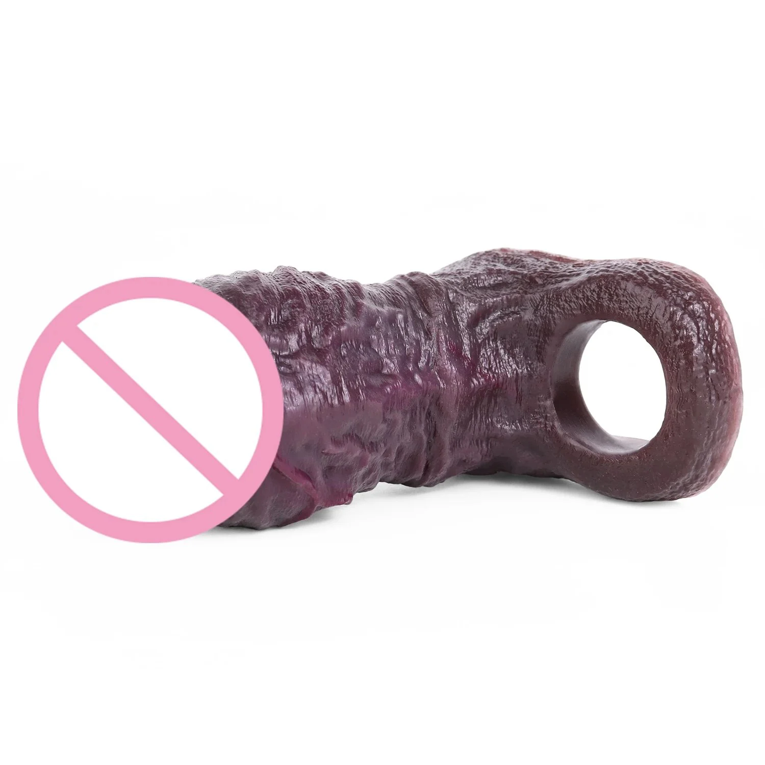 Realistic Soft Silicone Cock Sheath with Cock Ring,Girth Enhancer for Couples,6.53''Girth Thick Realistic Penis Sleeve