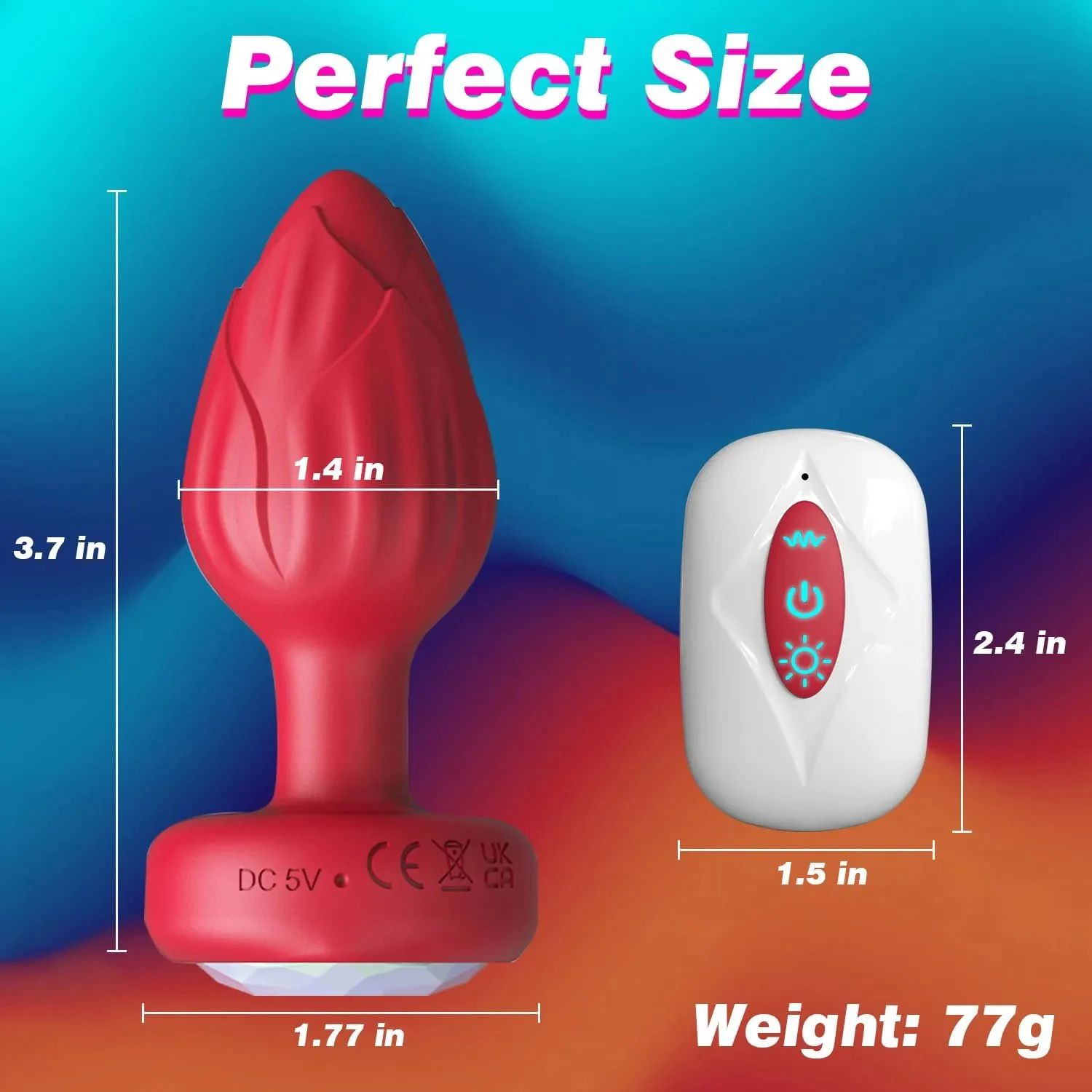 Remote-Controlled Rectal Thermometer for Men-10-Speed Vibrating Anal Massager 100% Waterproof Adult Stimulation Toy