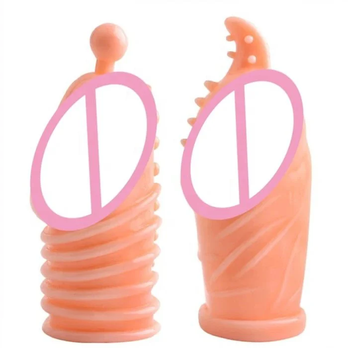 Reusable OEM Brand Penis Sleeve Extender Realistic Condom Extension Sex Toy for Men Cock Enlarger Condom Sheath Delay Model