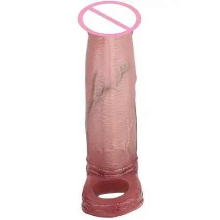 Reusable Realistic Silicone Penis Sleeve Cock Sleeve Extender Penis Ring 6.9 Inch Ultra-Soft Pennis Extender for Couples Sex Toy