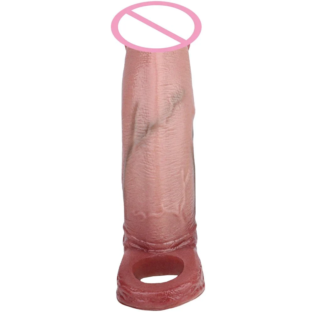 Reusable Realistic Silicone Penis Sleeve Cock Sleeve Extender Penis Ring 6.9 Inch Ultra-Soft Pennis Extender for Couples Sex Toy