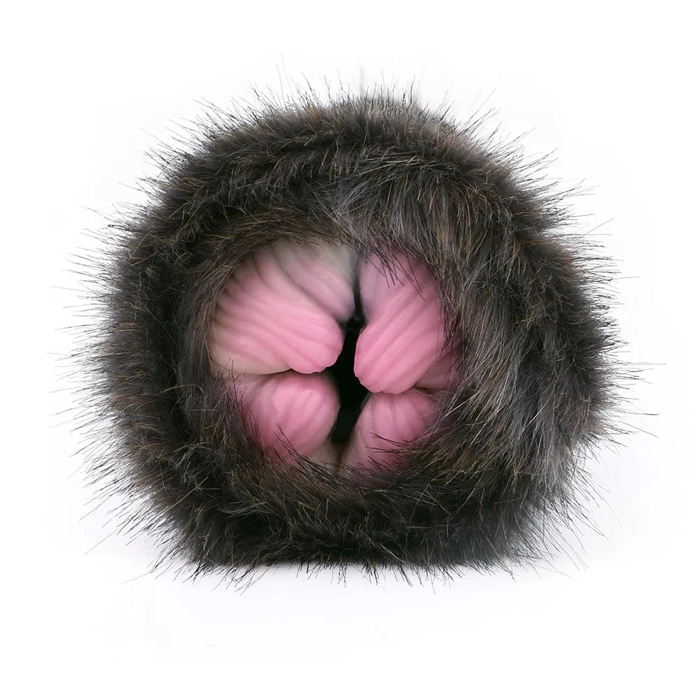 Silicone Male Masturbator in Fur Dual Hole Sex Toys for Men Realistic Dog Vagina Pocket Pussy All-pass Channel