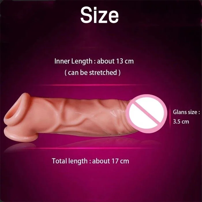 Reusable Adult Men's Penis Enlarge Sleeve Ring Delay Ejaculation Sex Toys Cock Sleeve