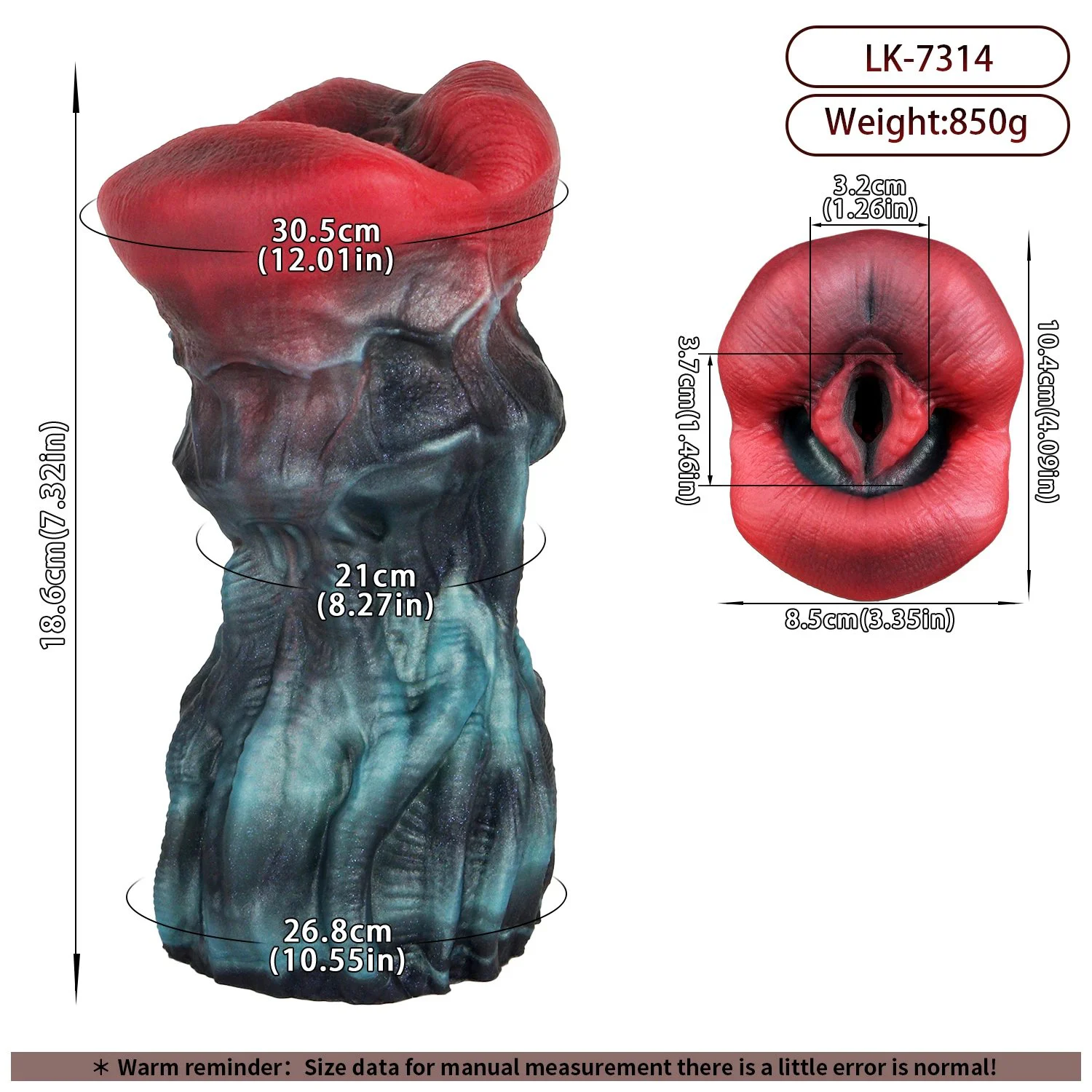 Silicone Single Channel Manual Masturbator Fantasy Creature Series Penis Massager for 18+