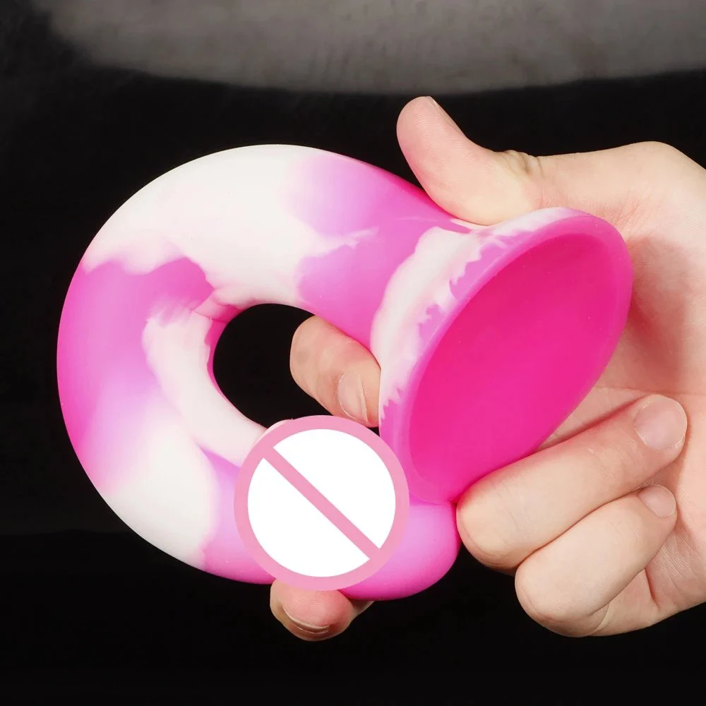22CM Flexible Soft Color Realistic Liquid Silicone Suction Cup Dildo Sex Toys Women