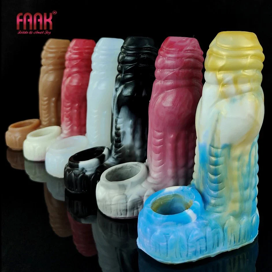 17.3cm Penis Extender Soft Silicone Male Cock Enlargement Reusable Penis Sleeve Big Dog Knot Dildo Sleeve for Men