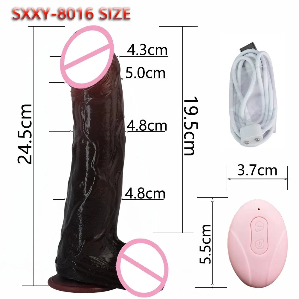 24CM Big Size Dark Realistic Vibrator Dildo Stimulate Vagina 10 Frequency Vibrator with Sucker Sex Toy for Women