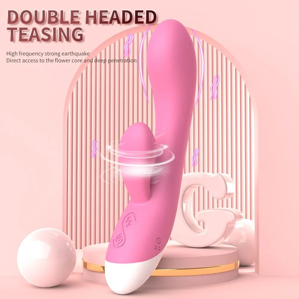 Gelance Rabbit Double-headed Vibrator Female Sex Toy 12 Frequency Double Head Vibration Sex Toys for Woman