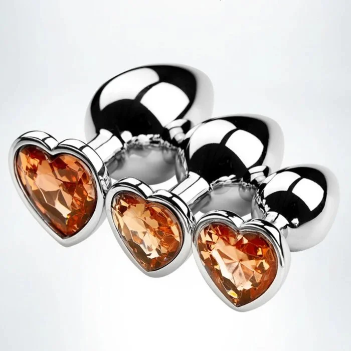 Luxury Stainless Steel Anal Plug Jeweled Fetish Dildo and Anal Beads for Cosplay Role Play & Games