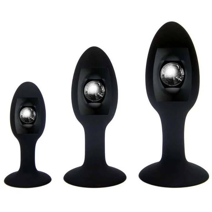 Large Anal Plug with Metal Steel Beads and Silicone Butt Plug for EDilatation and Xpand Anus Backyard Sex Products