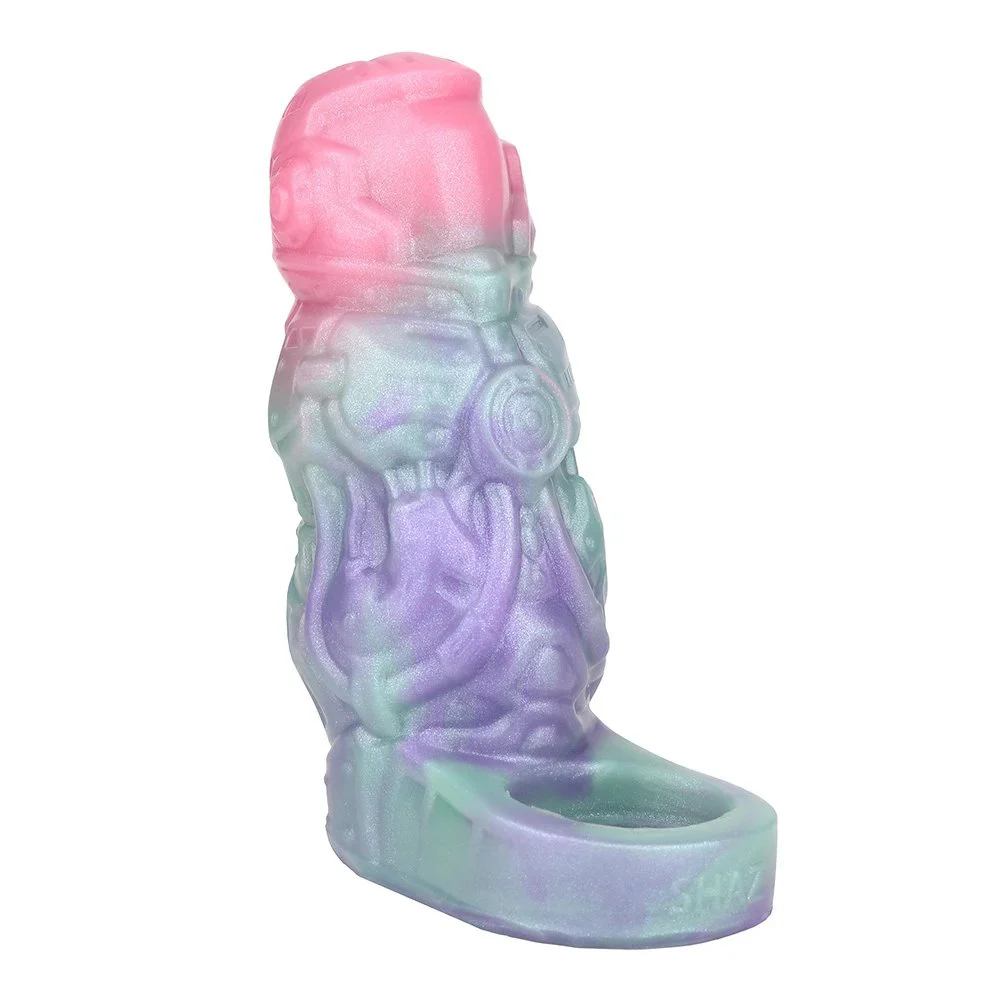 138g Reusable Condom with Cock Ring Open Fantasy Alien Super Soft Silicone Cock Sleeves Penis Enlargement for Male Sex Toy