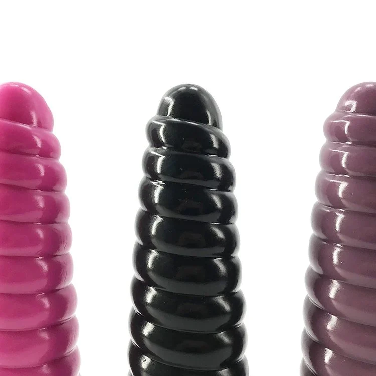 21cm 8.26 6.5cm Soft Realistic Flexible Safe Silicone Dildo Sex Toys Black Coffee Conch Butt Anal Plug for Sex Pleasure