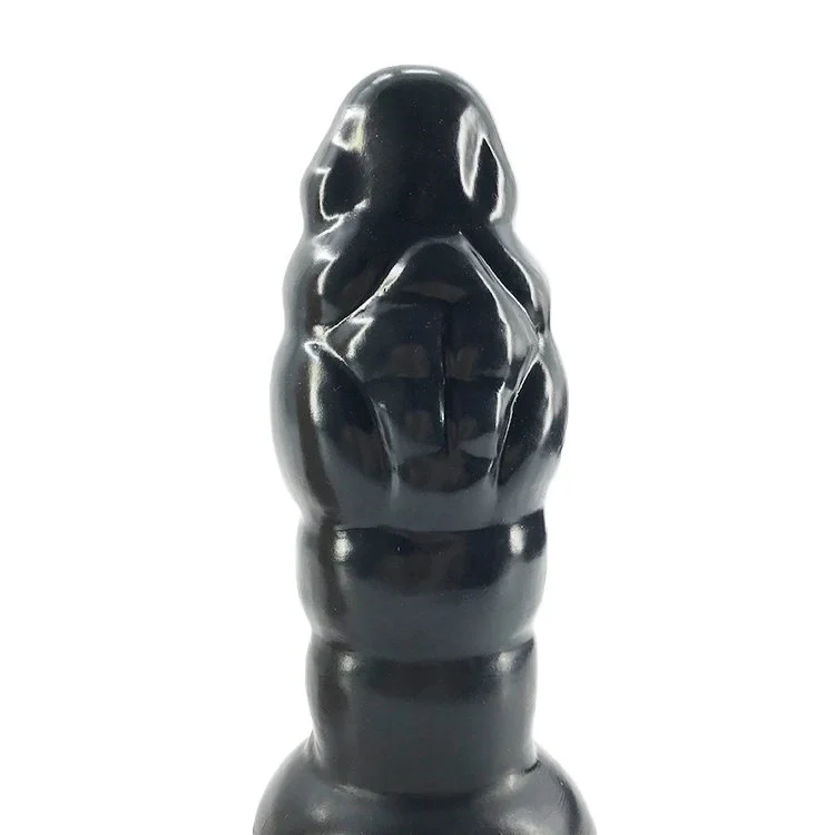 Insertable Length 16.3cm 4.5 Muscle Shape Large Silicone Dildo Giant Anal Butt Plug Toys Black Sex Products for Female