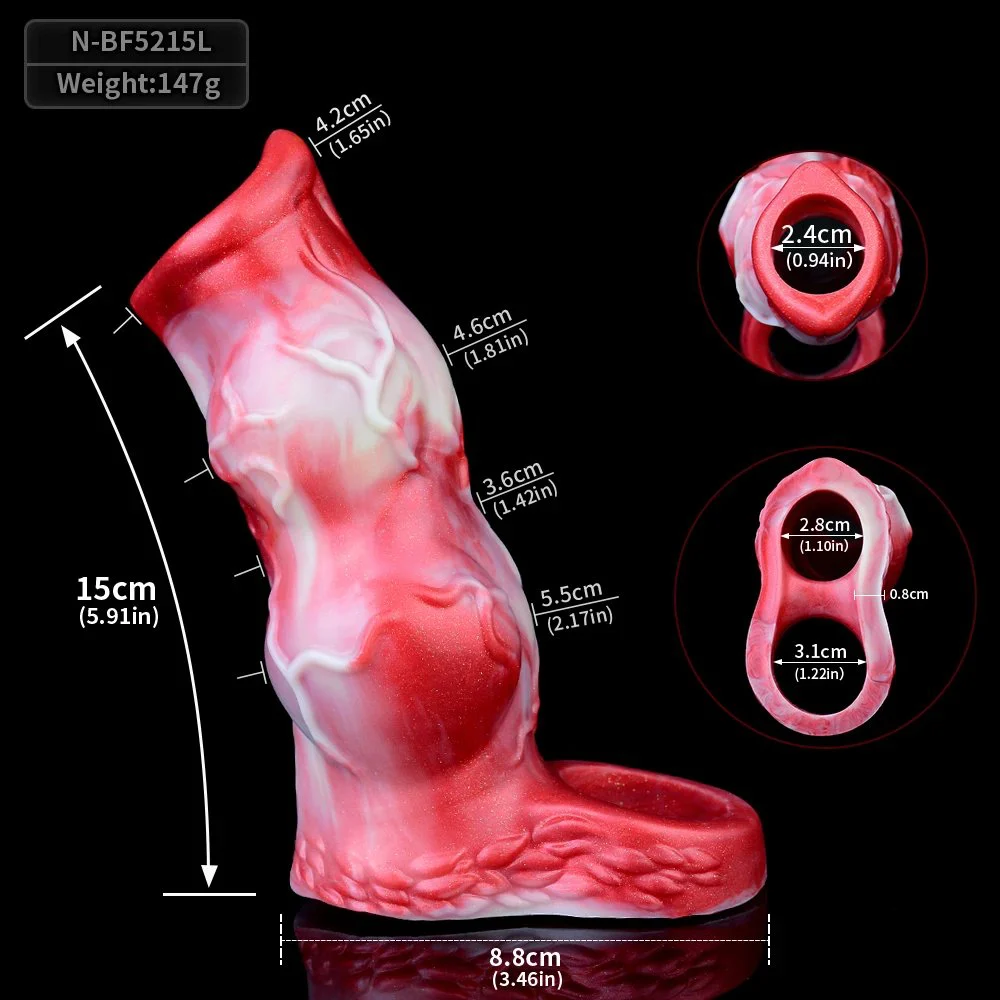 15cm Cover Penis Sleeve for Adult Enlarger for Men Inner Channel Anti-off Design and Erotic and Flirting Effect Non-stop Orgasm