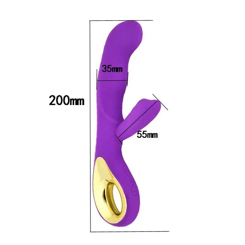 Gelance Female Double-headed AV Stick Dildo Masturbation Device with Latex Cover and 10 Frequencies G-spot Vibrator