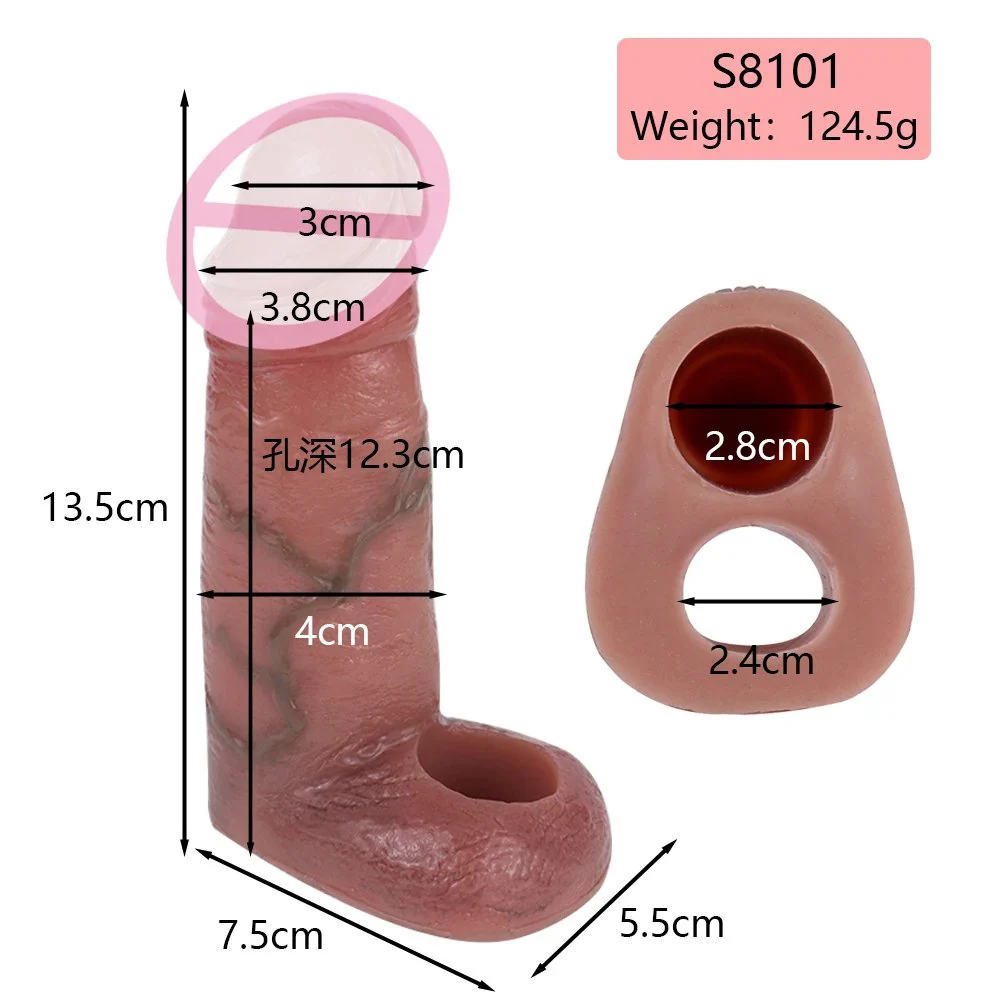 5.31inch Penis Sleeve Half Penis Enlargement Sleeve Delay Ejaculation Condoms for Men
