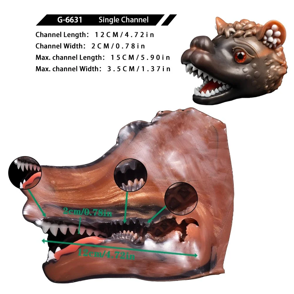Soft Silicone Wolf Dog Head Shape Masturbation Sleeve Realistic Intimate Design Compact Pocket Pussy Male Stroker