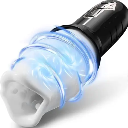 USB Rechargeable Deep Throat Spinning Vibrating Automatic Male Stroker Rotating Transparent Masturbator Cup for Men Rose Sex Toy