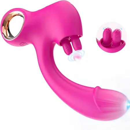 Jade Rabbit Dual-Tongue Clitoral G-Spot Vibrator Female Teasing Masturbator