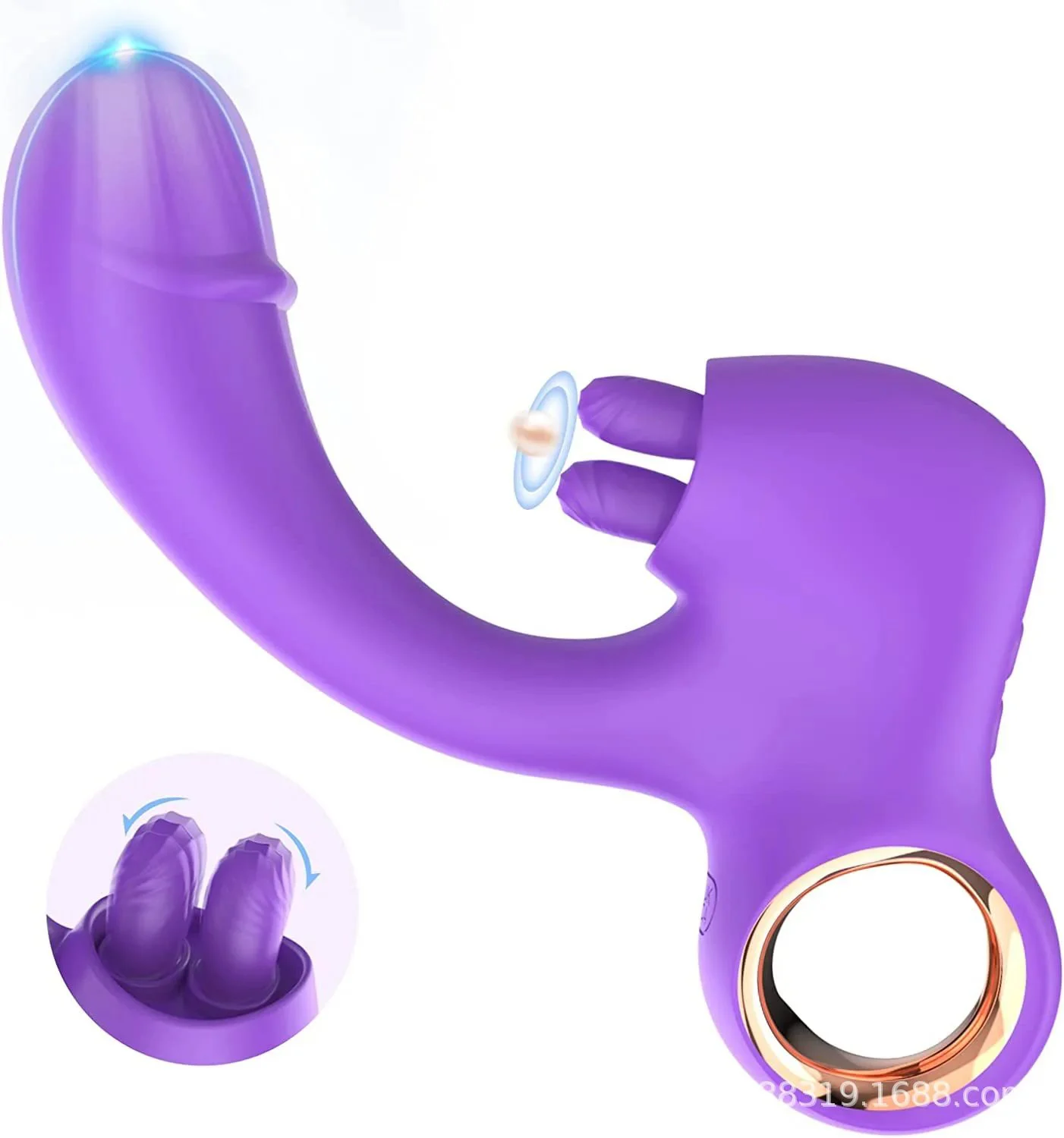 Jade Rabbit Dual-Tongue Clitoral G-Spot Vibrator Female Teasing Masturbator