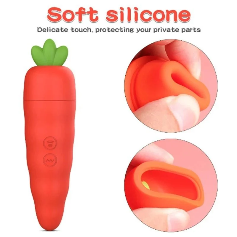10 Frequency Nipple Clitoral Sucking Soft Vibrating Silicone Carrot Vibrator Sex Toys Women