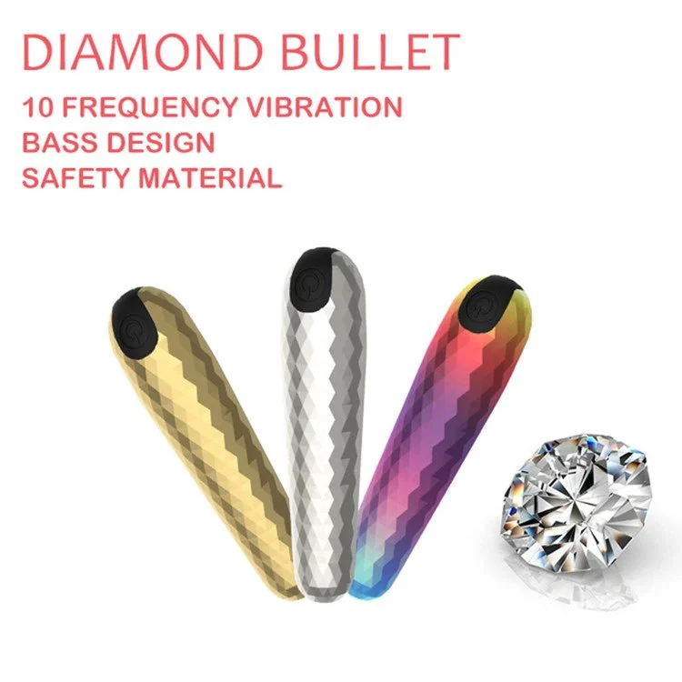 10 Frequency USB Charging Diamond Colorful Mini Bullet Vibrator Sex Toy for Women Masturbation