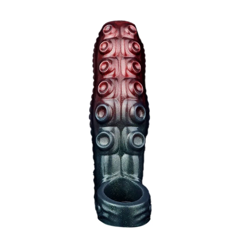 6.6inch XL Monster Penis Sleeve Cock Sleeve with Cock Ring Male Enlargement Penis Delay Ejaculation Reusable Silicone Sex Toy