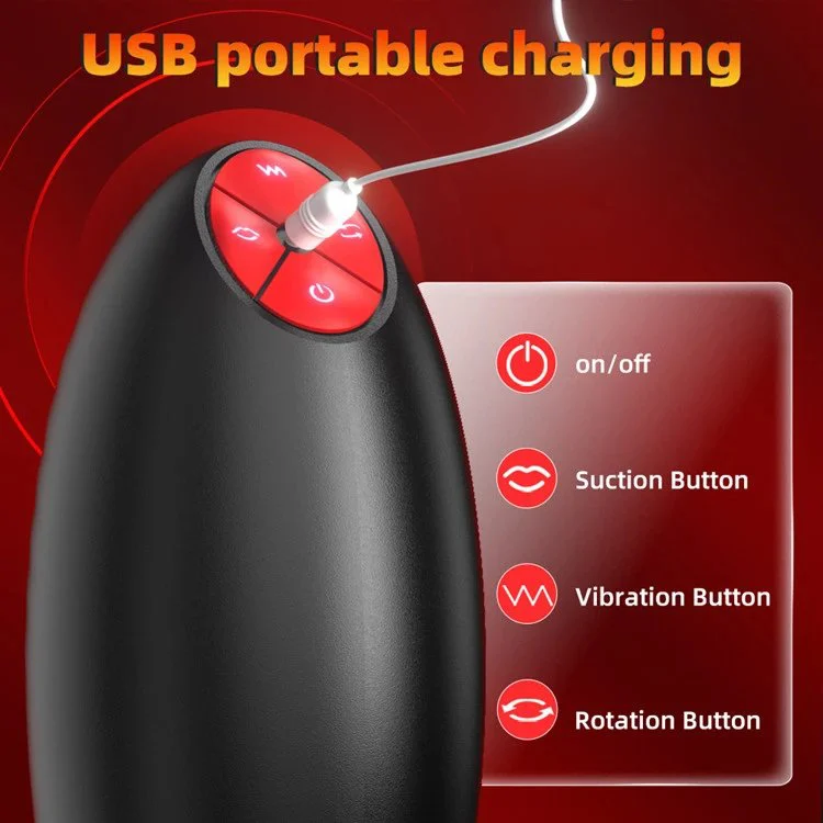 USB Silicone Male Masturbation Device Rotating Penis Massage Sex Toys for Men