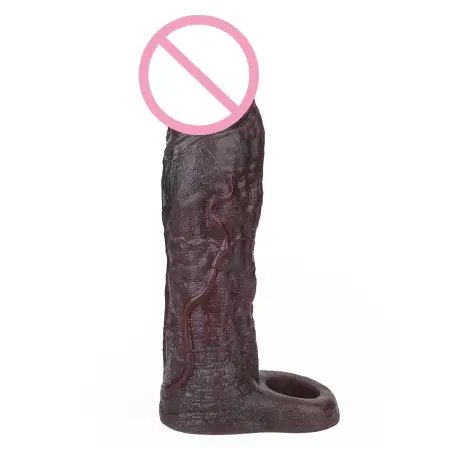 8.82in Black Knight Oversized Penis Sleeve Skin-Perfect Fit Male Penis Extender 18+ Adult Toy