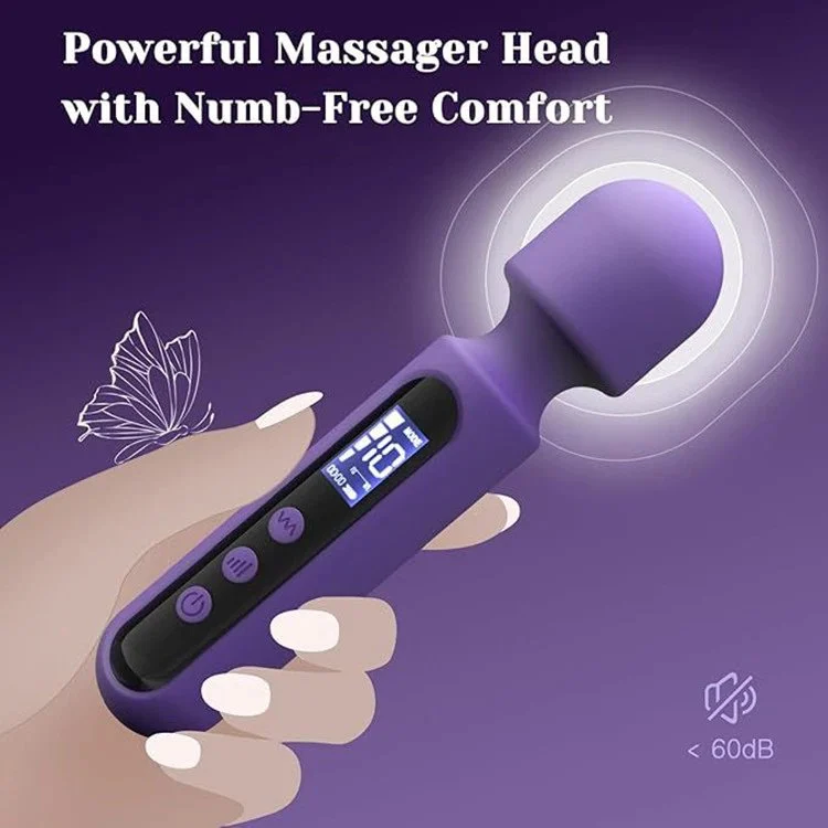 10 Frequency LED Display AV Massage Vibrator Replaceable Silicone Heads Adult Sex Toys for Women