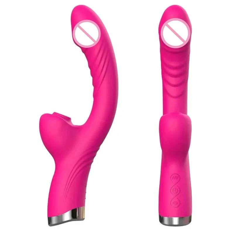 10 Frequency Women Sex Toys G Spot Clitoral Stimulator AV Stick Dildo Sucking Vibrator 2 in 1