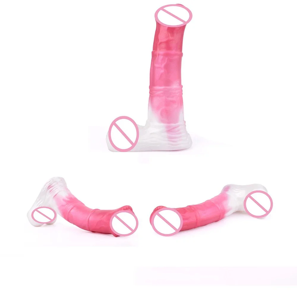 7.08 Inch Big Realistic the Horse Sheath Liquid Platinum Silicone Wearable Penis Sex to Toy