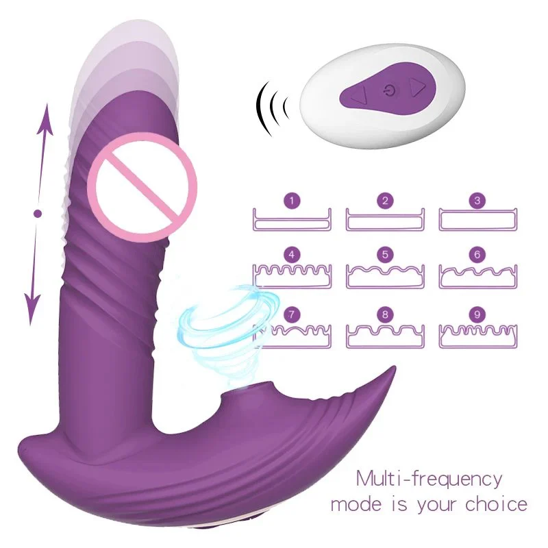 Gelances GL-X9104 Consolador Rechargeable Strong Sucking Wireless Remote Control Automatic Thrusting Anal Plug Wearable Dildo