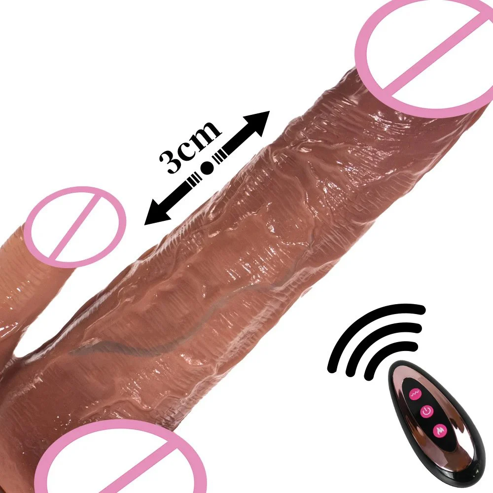 4cm Diameter Huge Big Thick Heating Thrusting Realistic Dildo Tongue Vibrator Sex Toys for Women