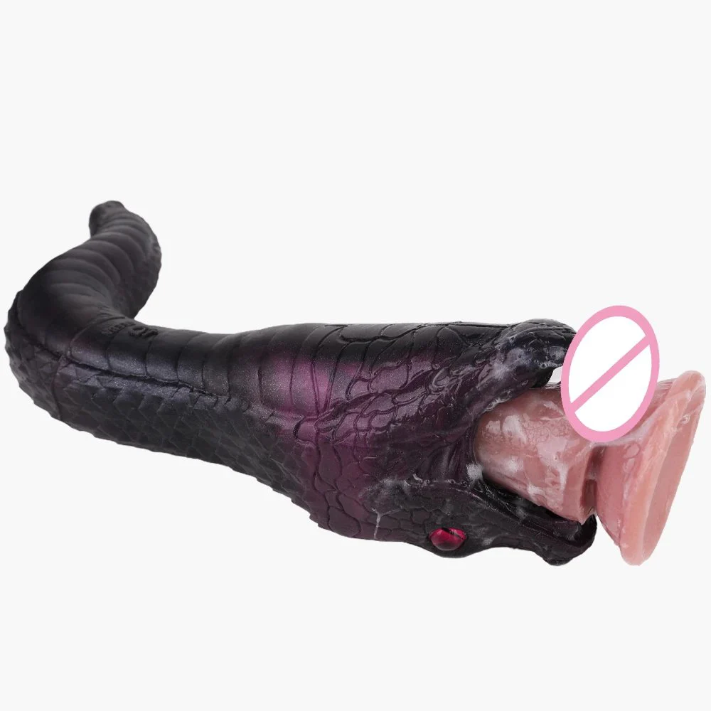 Violet Shade Serpentress Style Men Masturbator with Animal Design Liquid Silicone Masturbator for Male Sex Game