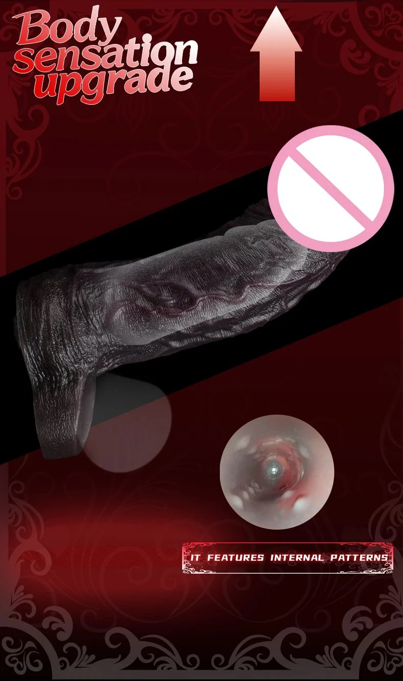 8.46in Male Enhancement Penis Sleeve Silicone Material with Realistic Texture Intense Experience Penis Extender L Sex Toy