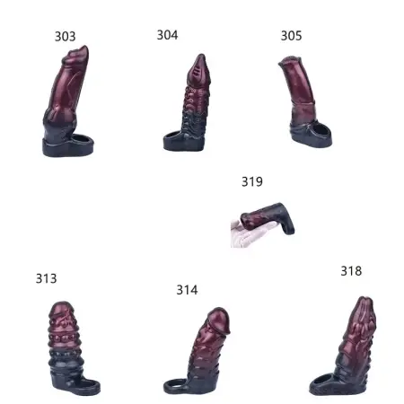 Silicone Cock Sleeves Male Sex Toy Penis Enlargement Cock Ring Sleeve Sex Toy for Men
