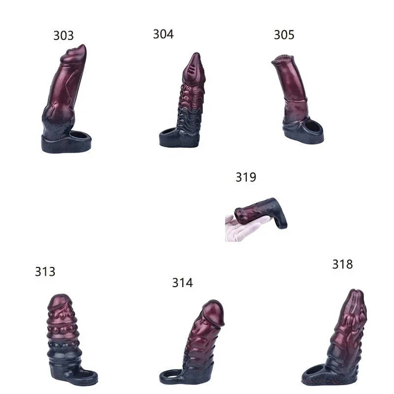Silicone Cock Sleeves Male Sex Toy Penis Enlargement Cock Ring Sleeve Sex Toy for Men