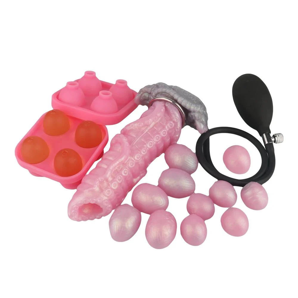7.6 Alien Ovipositor Dildo with 11 Eggs Anal Plug Sex Toy with Egg Models Anal Training Set for Adult