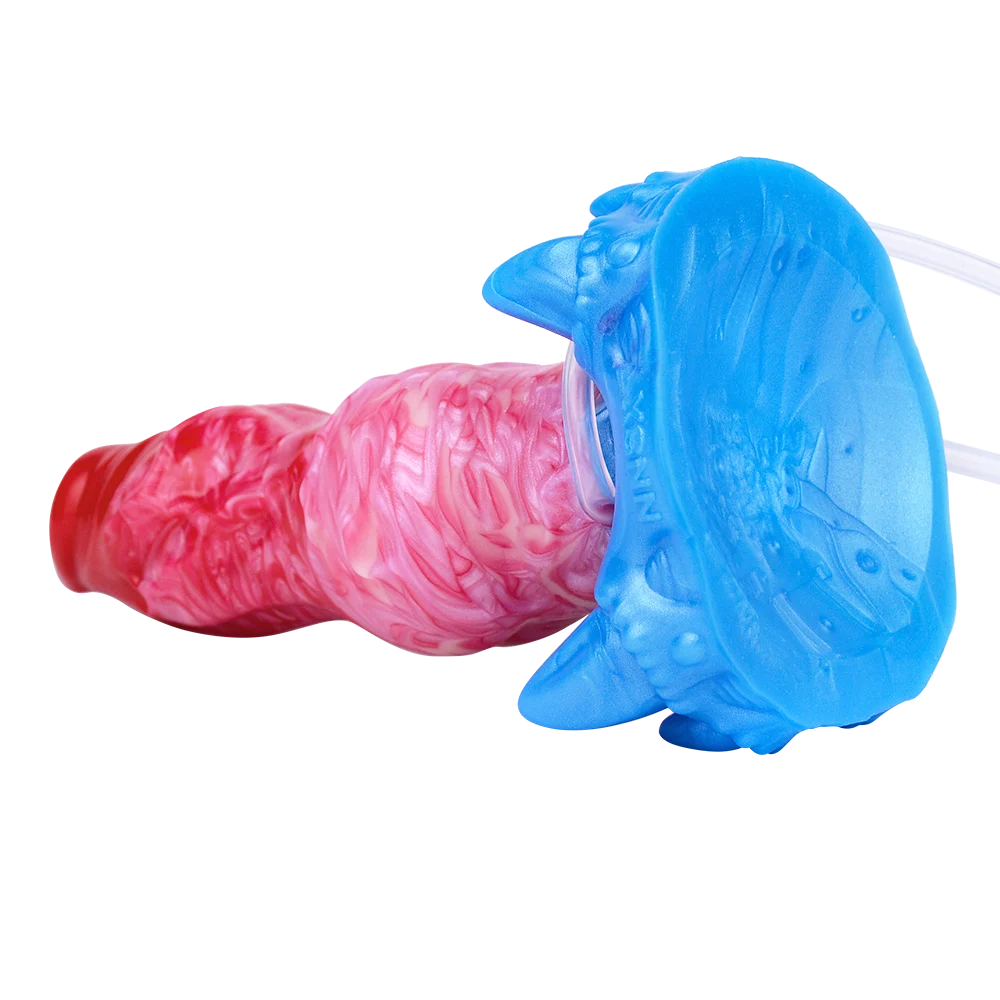 7 Inch Victor Squirting Cock Sex Toy With Needle Tube and air Bag Inflatable Anal Plug Masturbator Toy for Man and Woman