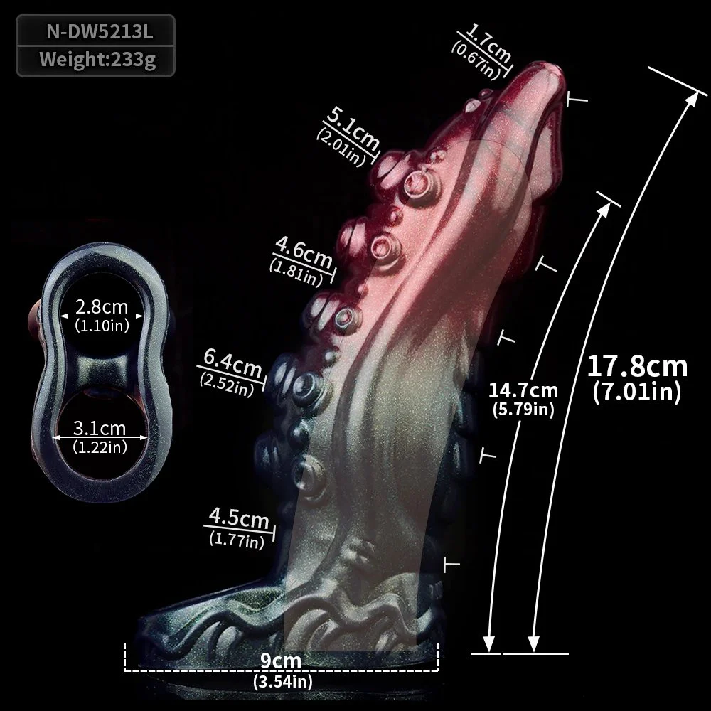 Silicone Fantasy Tentacle Dildo Sleeve Male Sex Toys Penis Ring Sleeve Sheath Enlarger Extension Extender for Men Couples
