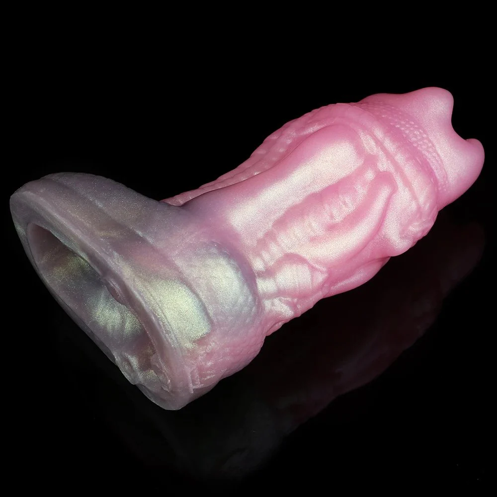 Silicone Penis Wearable Sleeve Hollow Dragon Dildo Fantasy Sheath Stretchable Cock Enlargement Sex Toys for Men Adult 18+