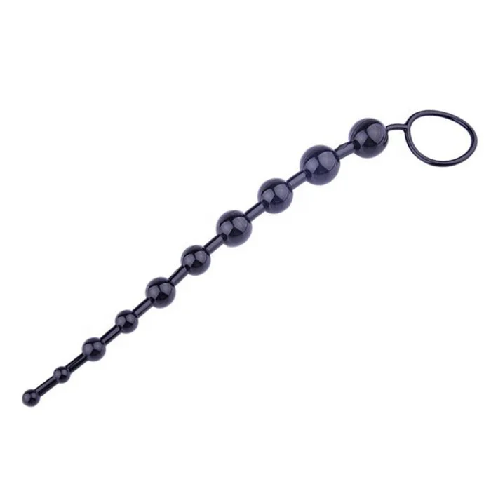 Adult Men's Anal Beads Sex Toys 10 Butt Plug with Finger Loop for Convenient Masturbation