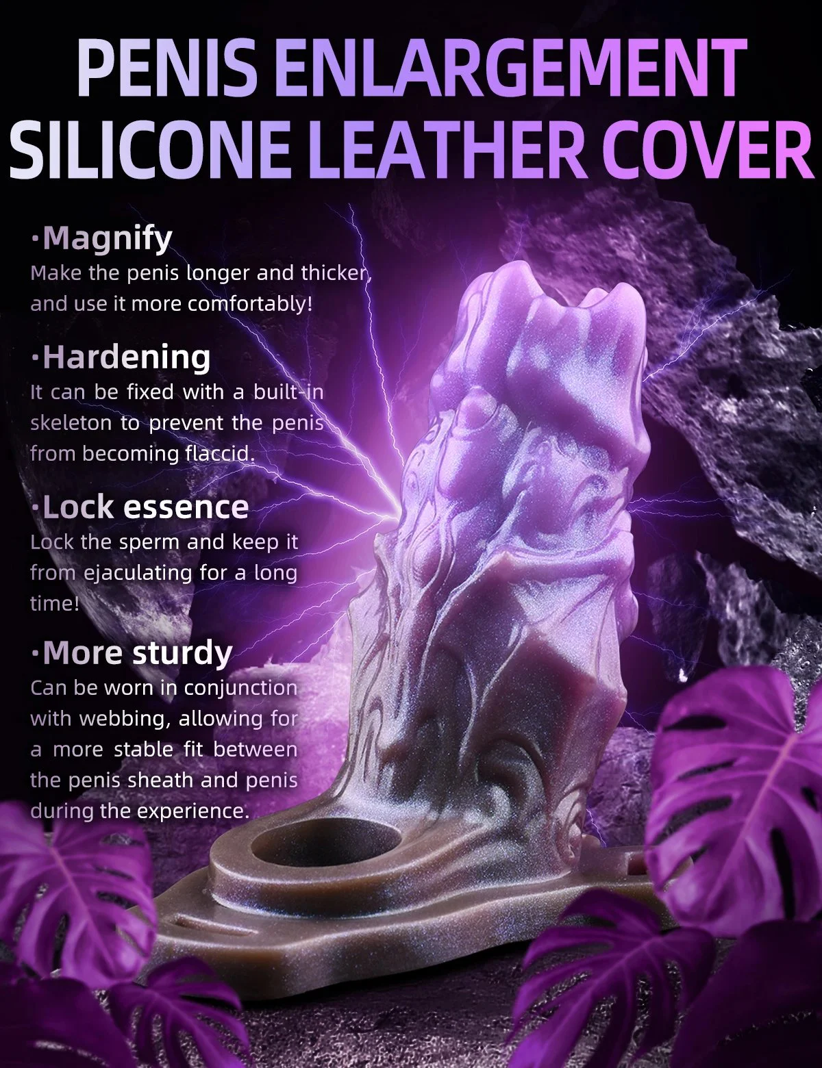 Silicone Fantasy Monster Penis Sleeve Bdsm Dildo Sheath Reusable Condom Cock Enlargement Delay Ejaculation Men Sex Toys